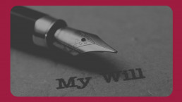 Quill pen next to 'My Will'
