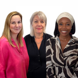 Shaney Kollov, Kasia Hall and Nicole Bashiru are receptionists at Beverley Morris and Co. solicitors Blackheath, London