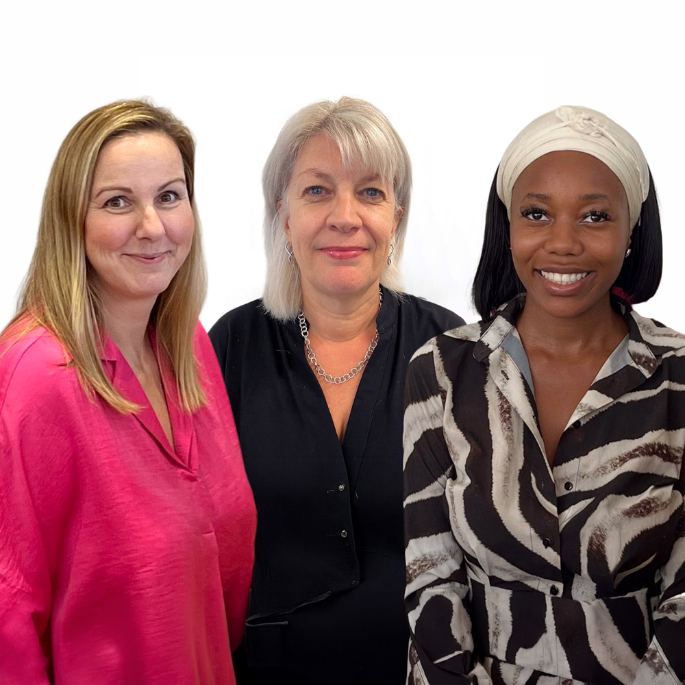 Shaney Kollov, Kasia Hall and Nicole Bashiru are receptionists at Beverley Morris and Co. solicitors Blackheath, London